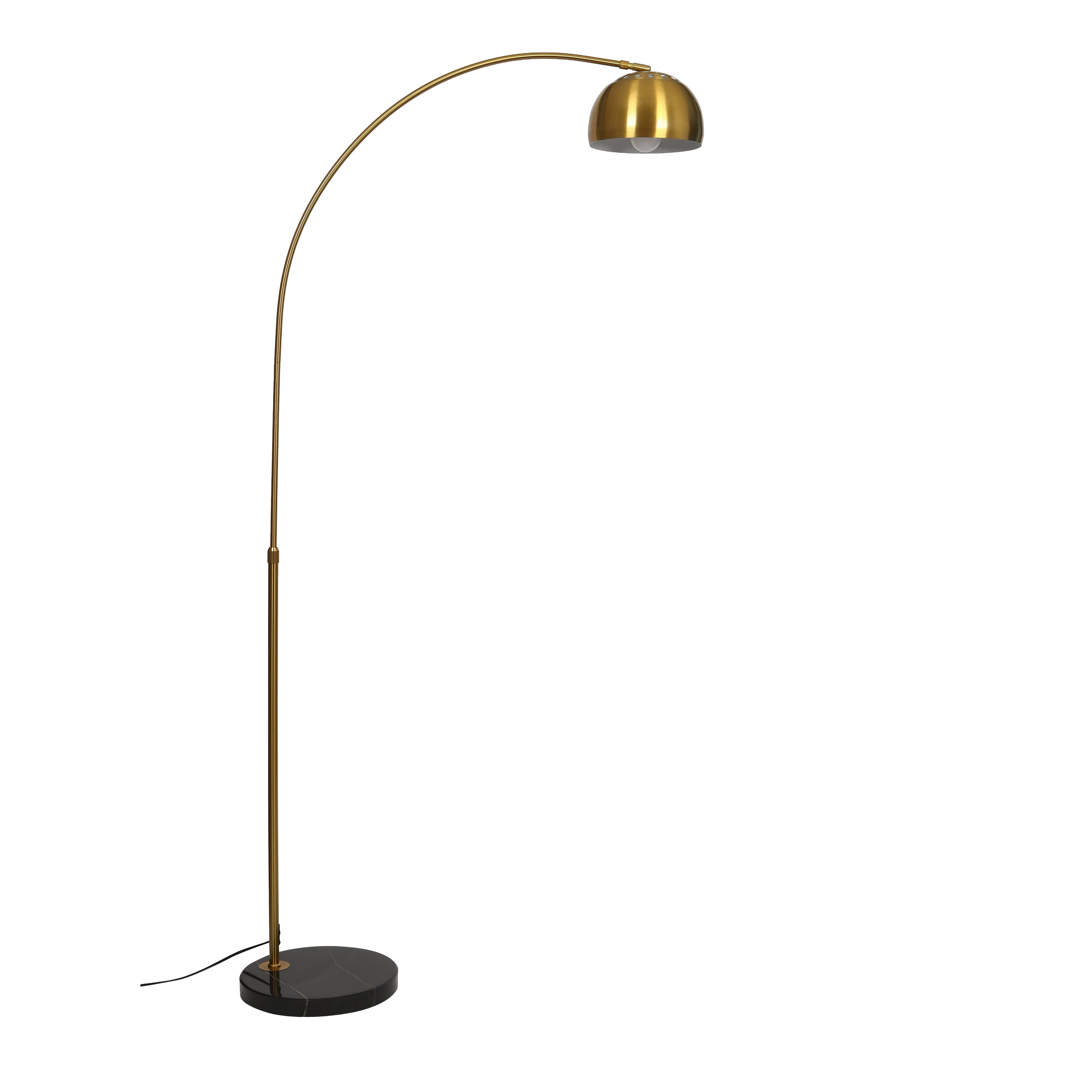 Торшер напольный современный на мраморном основании, золотистый